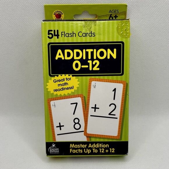 Brighter Child Mathematics 54 Flash Cards Math Addition 0-12 - Picture 1 of 3